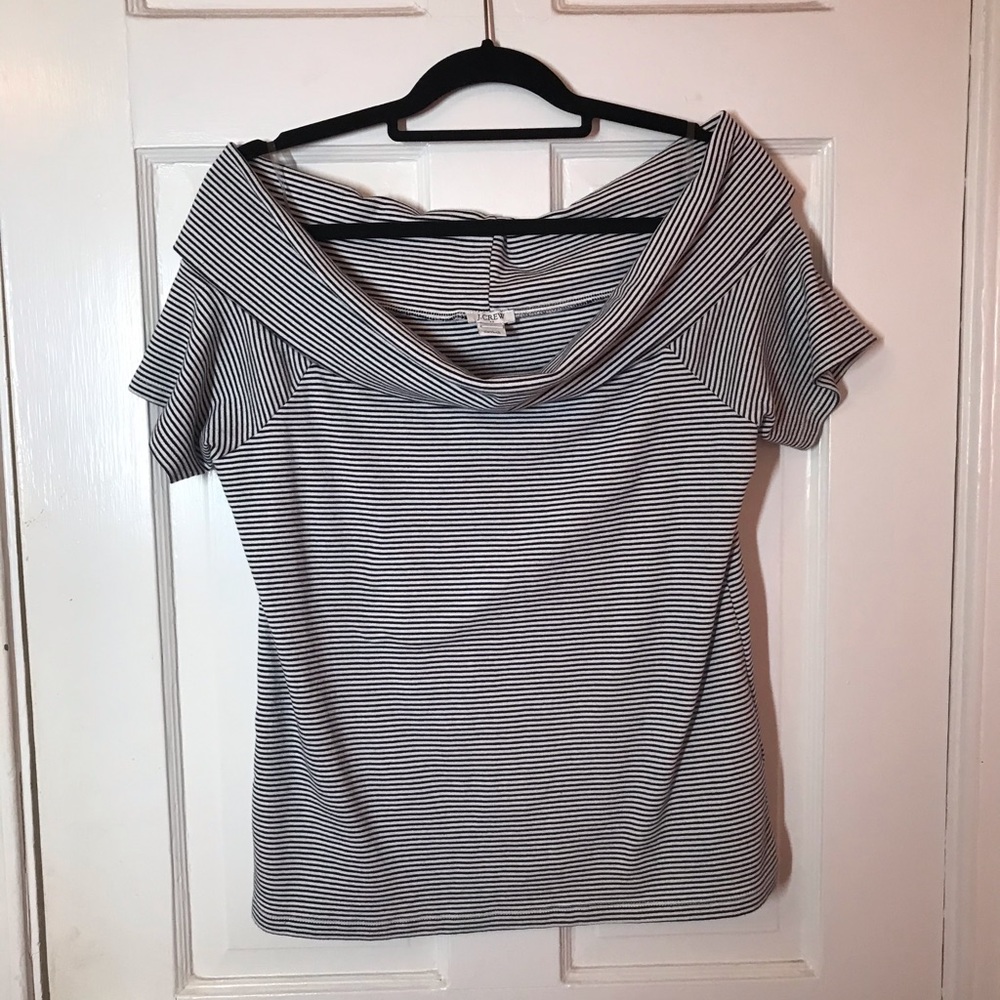 J Crew  XXL navy/white stripe off-the-shoulder top